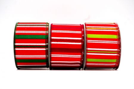 Christmas-Inspired Stripe Wired Ribbon - Christmas-Inspired Stripe Wired Ribbon